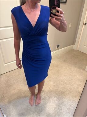 Ralph Lauren blue dress size 2 stretchy flattering